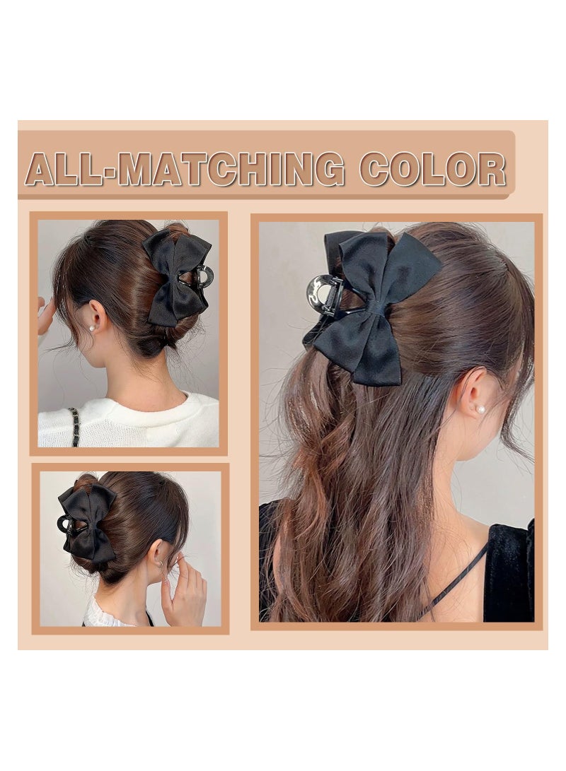 SYOSI Premium Black Bow-Knot Hair Clips for Women Thick Hair & Thin Hair, Hair Bows Claw Clip for Women Girls, Big Bows Hair Clips, Nonslip Bows Claw Clips for Women, Bow Clips for Women,Bow Clips - Image 3