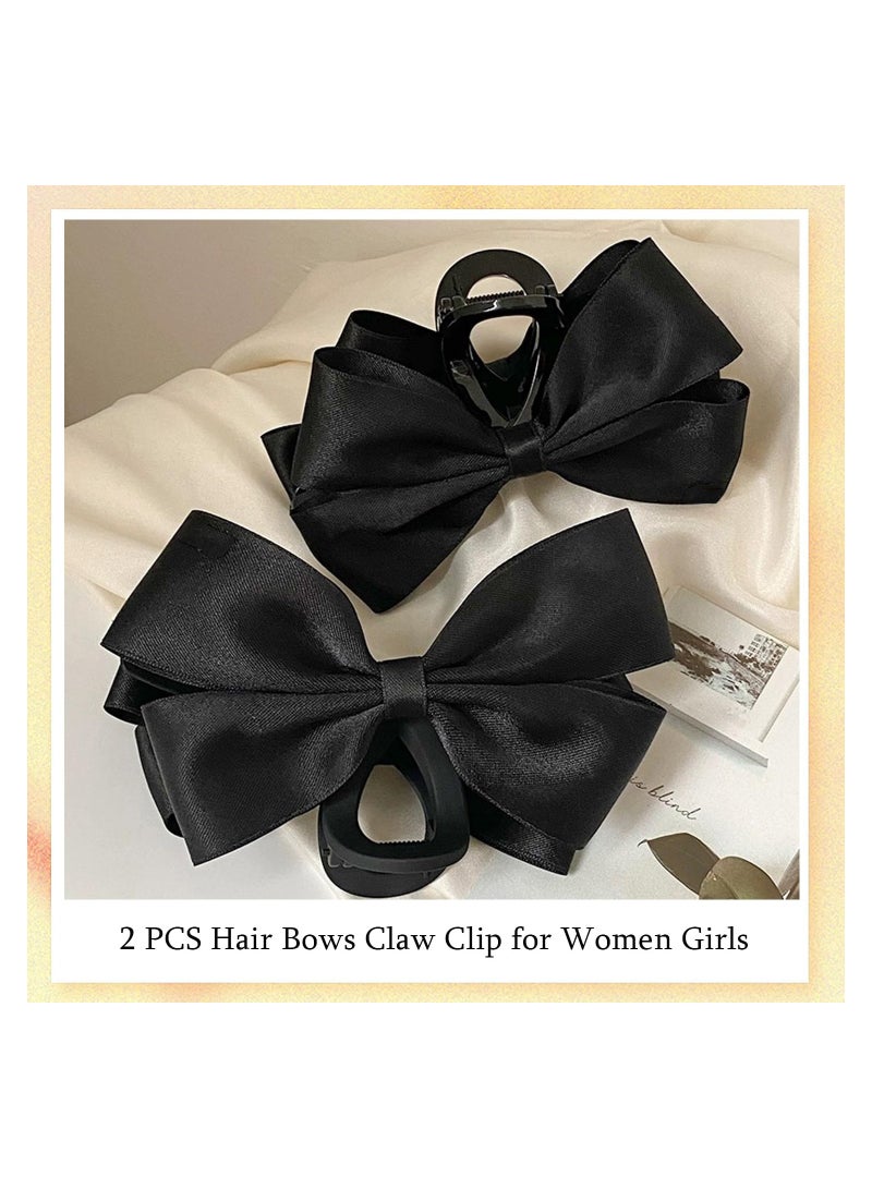 SYOSI Premium Black Bow-Knot Hair Clips for Women Thick Hair & Thin Hair, Hair Bows Claw Clip for Women Girls, Big Bows Hair Clips, Nonslip Bows Claw Clips for Women, Bow Clips for Women,Bow Clips - Image 5