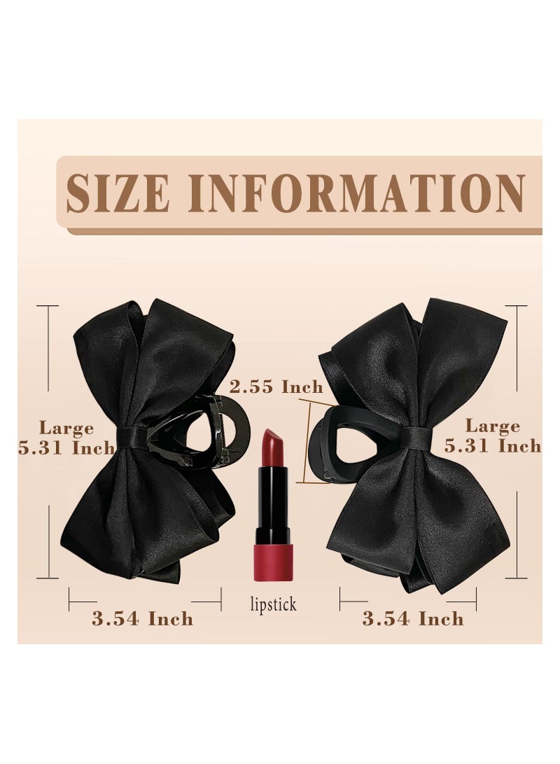SYOSI Premium Black Bow-Knot Hair Clips for Women Thick Hair & Thin Hair, Hair Bows Claw Clip for Women Girls, Big Bows Hair Clips, Nonslip Bows Claw Clips for Women, Bow Clips for Women,Bow Clips - Image 4