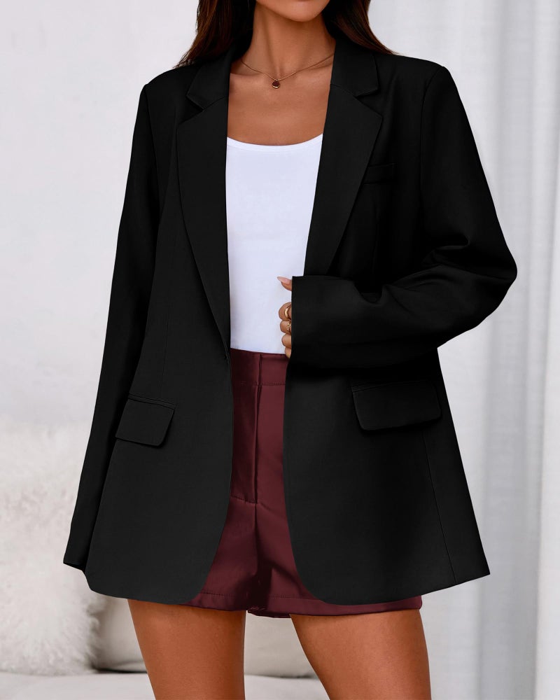 BTFBM Blazers for Women 2026 Spring Business Casual Clothes Open Front Oversized Winter Coats Work Office Suit Jackets(Black, X-Large) - Image 2