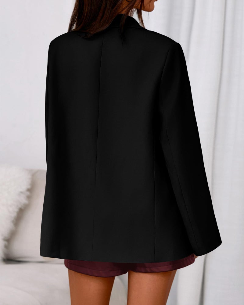 BTFBM Blazers for Women 2026 Spring Business Casual Clothes Open Front Oversized Winter Coats Work Office Suit Jackets(Black, X-Large) - Image 3