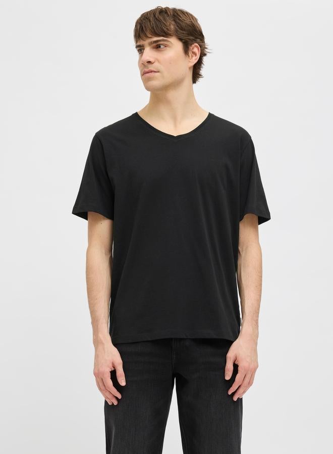 Rebel تي شيرت جريب باسيك قصير الأكمام على شكل V - Image 1