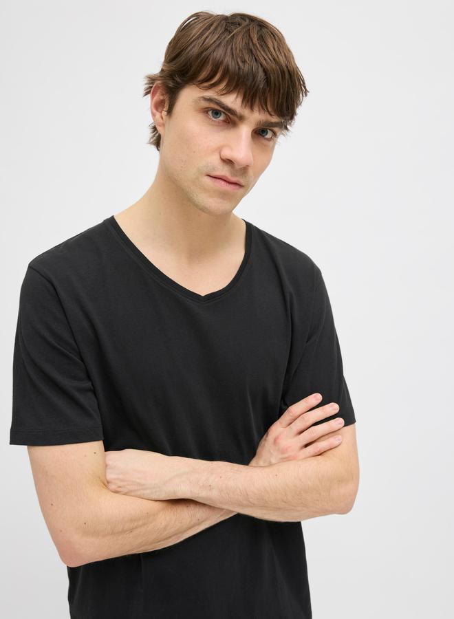 Rebel تي شيرت جريب باسيك قصير الأكمام على شكل V - Image 2