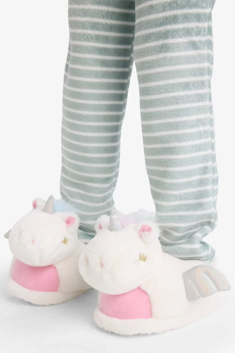 ديفاكتو Girl Flat Sole Unicorn Home Slippers