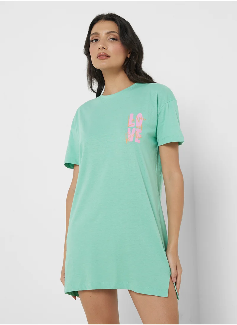 hunkemoller Crew Neck T-Shirt Dress