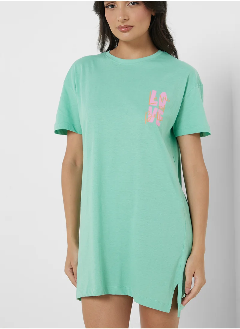 هانك مولر Crew Neck T-Shirt Dress