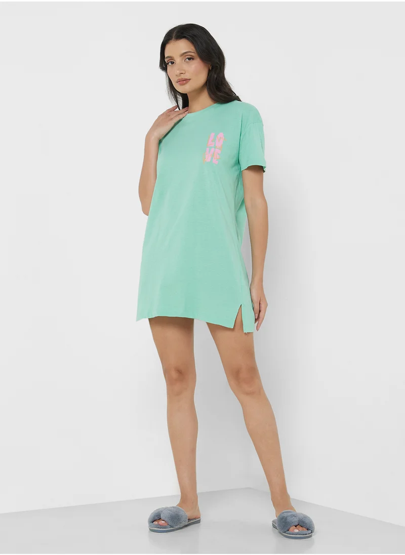 هانك مولر Crew Neck T-Shirt Dress