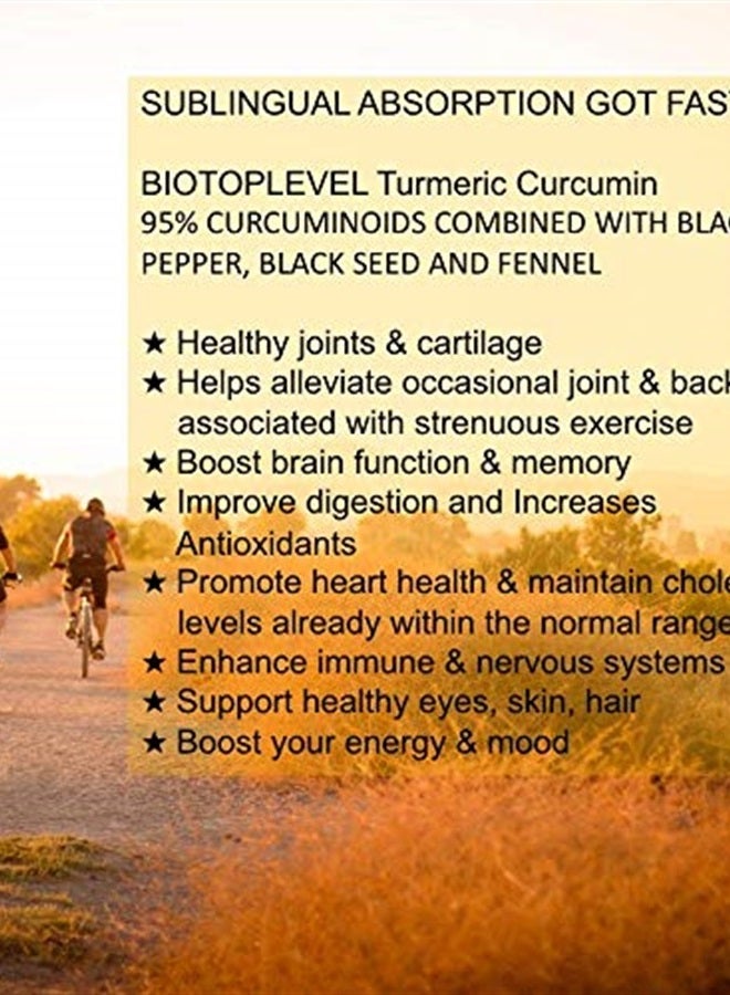 BIOTOPLEVEL Liquid Turmeric Curcumin Plus Natural Organic Black Pepper. Maximum Absorption. Supports Normal Response to Inflammation. Improves Brain Function. Enhances Immunity. Improves Digestion. - Image 5