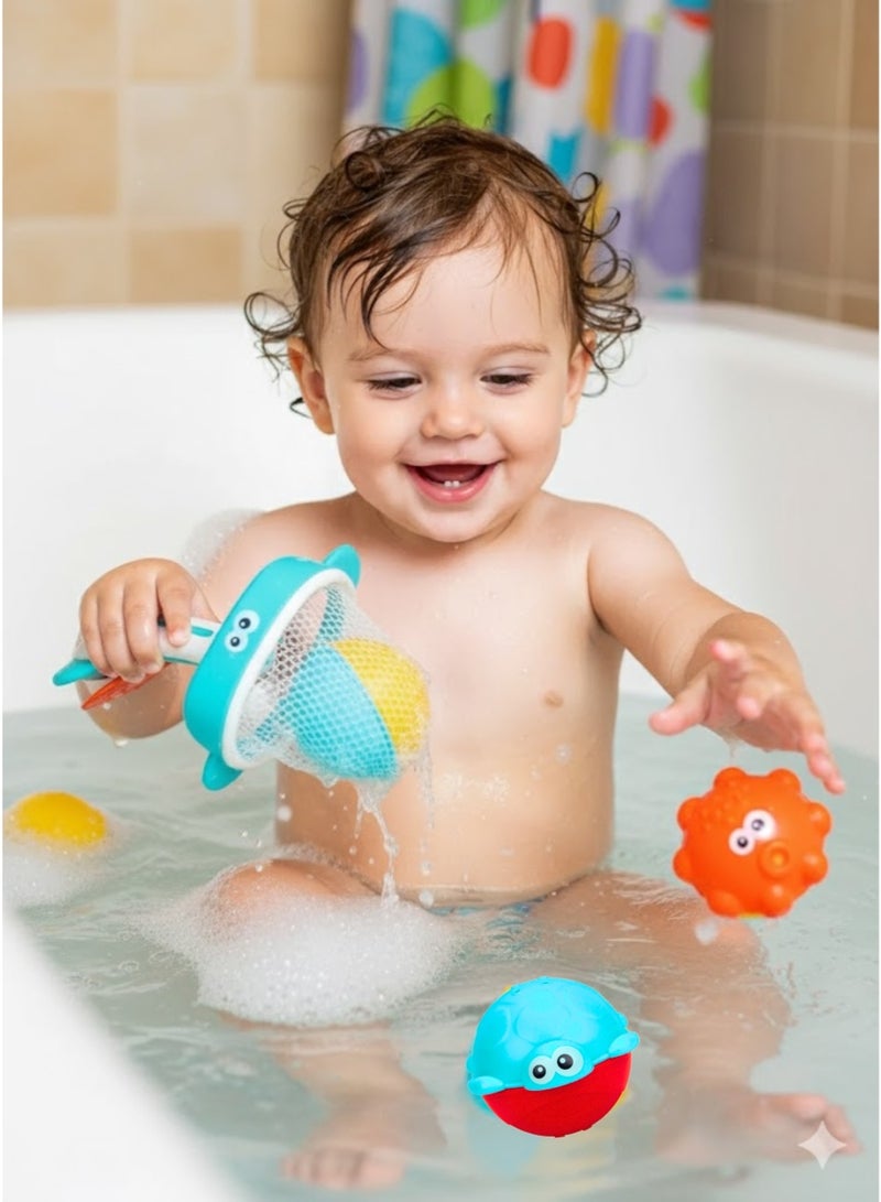 ZedPlay 3-Piece Baby Bath & Shower Fishing Game Toy Set – Safe Water Play with Net, Cute Animal Characters & Toys for Toddler Bath Time Fun - Image 1