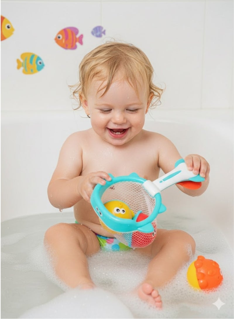 ZedPlay 3-Piece Baby Bath & Shower Fishing Game Toy Set – Safe Water Play with Net, Cute Animal Characters & Toys for Toddler Bath Time Fun - Image 2