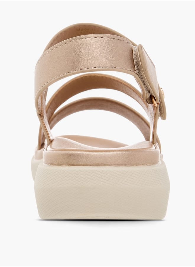 Flora Bella By Shoexpress Women Solid Sandals with Hook and Loop Closure  - Image 5