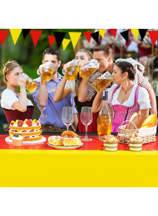 Capoda German Table Cover, Oktoberfest Disposable Plastic Tablecloth For German Parties Waterproof 54 X 108 Inch German Flag Table Cloth Black Red Yellow Kitchen Table Cloth For Camping (3 Pack) - Image 5