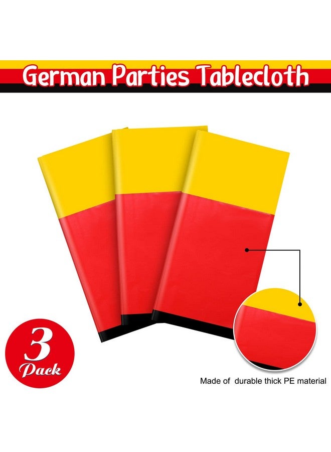 Capoda German Table Cover, Oktoberfest Disposable Plastic Tablecloth For German Parties Waterproof 54 X 108 Inch German Flag Table Cloth Black Red Yellow Kitchen Table Cloth For Camping (3 Pack) - Image 4