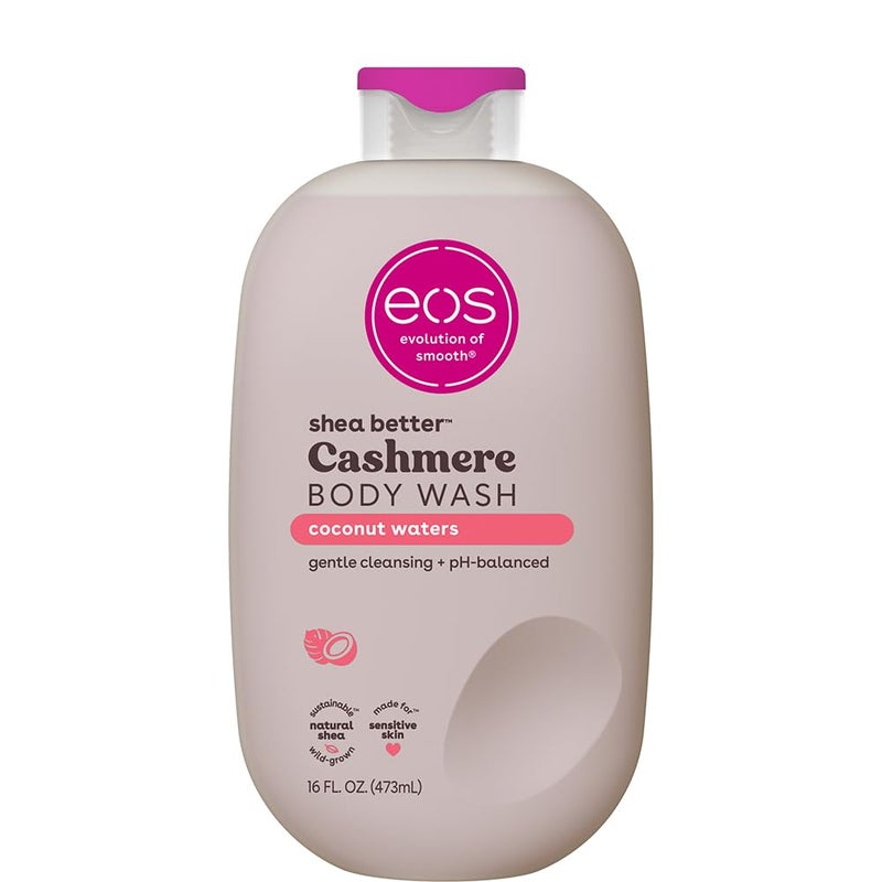 eos Shea Better Cashmere Body Wash, Coconut Waters, Moisturizing, pH Balanced Body Wash, Creamy Gel Formula, Paraben & Phthalate Free, Sensitive Skin, 16 fl oz - Image 1