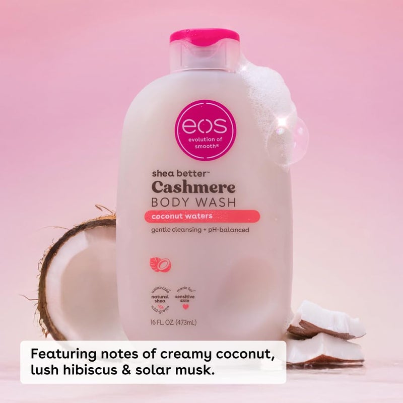 eos Shea Better Cashmere Body Wash, Coconut Waters, Moisturizing, pH Balanced Body Wash, Creamy Gel Formula, Paraben & Phthalate Free, Sensitive Skin, 16 fl oz - Image 2