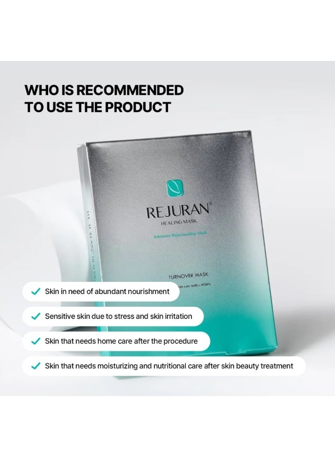 ريچوران قناع Turnover لتجديد البشرة بتقنية c-PDRN® (5 قطع) – حمض DNA أصلي من السلمون لشدّ البشرة، الترطيب، الإصلاح واستعادة الحيوية – لبشرة شابة ومشرقة – عناية كورية بالبشرة – قناع ورقي من ألياف ميكروفايبر فائقة الدقة. - Image 5