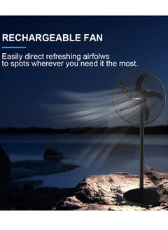 Stargold 18 Inch Rechargeable Oscillating Fan Table Fan Wall Fan Floor Fan Ceiling Fan With 4 SMD LED Light  - Image 5