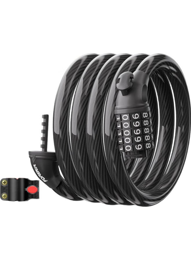 Forever Mountain Bike Anti-Theft Lock, Bicycle Combination Lock, Electric Bike Chain Lock, Thickened Steel Cable Lock, Portable Lock - Image 2