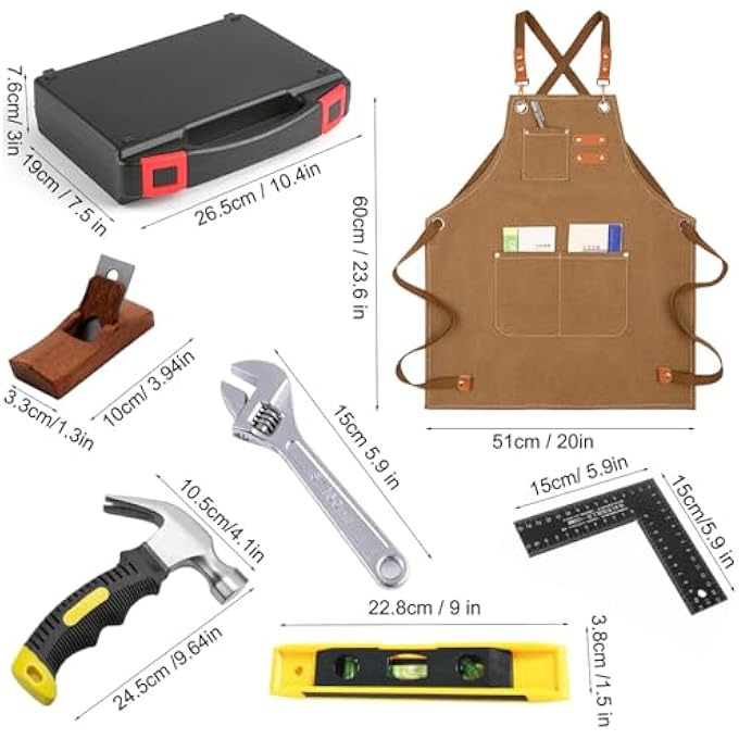 CHILDREN'S TOOL SET, CHILDREN'S TOOL WITH REAL HAND TOOLS, BEGINNERS LEARNING BUILDING TOOL, TOY HAMMER WITH TOOL BOX FOR HOME, DIY CONSTRUCTION AND WOODWORKING, GIFT FOR BOYS AND GIRLS - Image 3