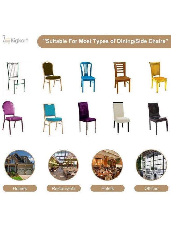 Bigkart أغطية كراسي الطعام من بيغكارت مجموعة من 6 مقاعد أغطية مرنة من البوليستر - Image 5