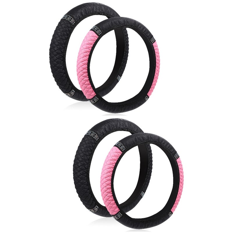 4 pcs Car Rhinestone Steering Nonslip Universal Steering Accessories - Image 1
