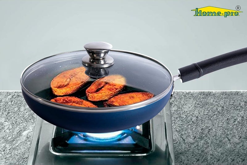 Homepro NonStick Premium Fry Pan with Glass lid 4 Layer Coating 4mm Thick Diameter 24cm PFOA Free and Food Grade Gas Stove and Induction - Image 5