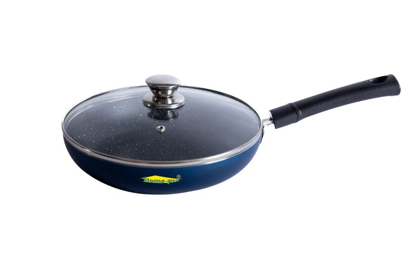 Homepro NonStick Premium Fry Pan with Glass lid 4 Layer Coating 4mm Thick Diameter 24cm PFOA Free and Food Grade Gas Stove and Induction - Image 1