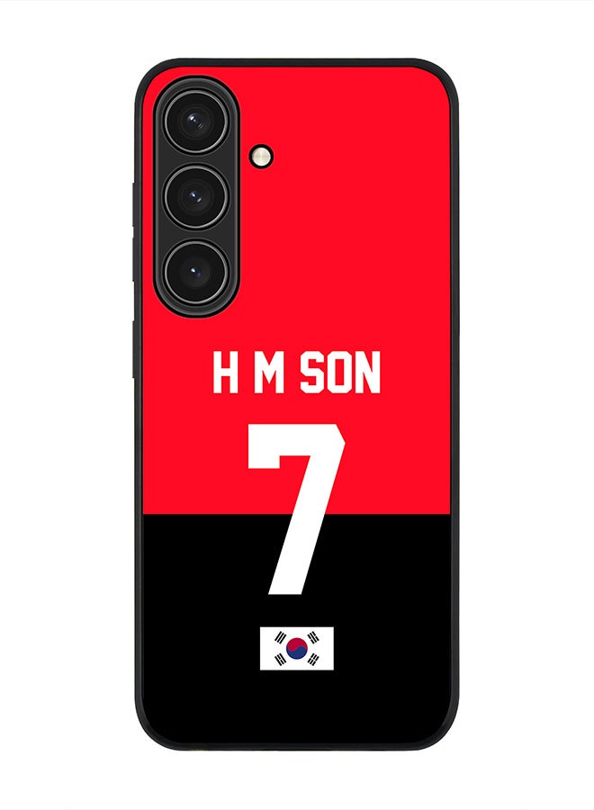 Stylizedd Rugged Black edge case for Samsung Galaxy S24, Slim fit Soft Case Flexible Thin Cover- Football Team-South Korea, Player Name-H M Son - Image 1