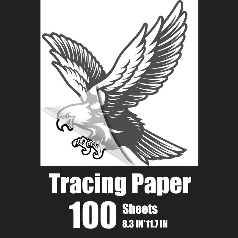 Waybas 100 PCS Tracing Paper, A4 Size, White, 8.5 x 11.5 Inch, Translucent, Sketching, Calligraphy - Image 1