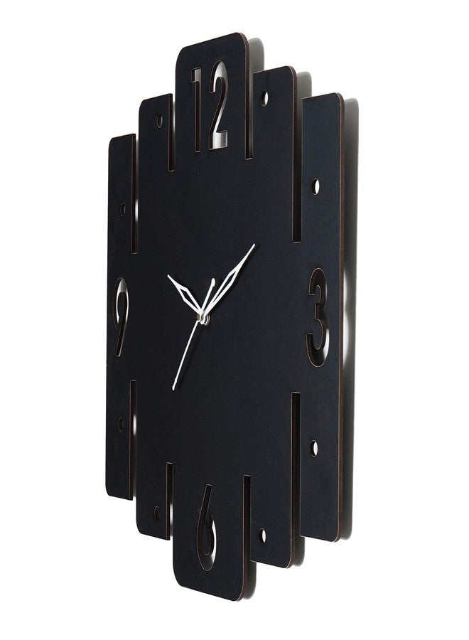 Ingo creation Wooden Silent Movement Wall Clock Without Frame for Home, Office, Living Room, Bedroom-Black - Image 2