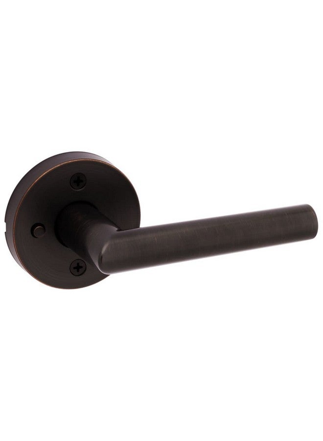 Kwikset Milan Interior Privacy Door Handle with Lock, Door Lever For Bathroom and Bedroom, Satin Nickel Reversible Keyless Push Button Lock Door Lever - Image 3