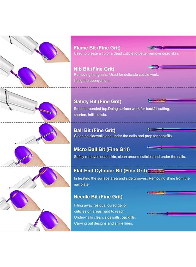 Ankey 25Pcs Nail Drill Bits Set with Portable Nail Drill Bit Holder, 3/32 Inch Nail Drill Bits for Acrylic Nails, Ceramic Diamond Carbide Cuticle Efile Remover Bits for Home Salon Acrylic Gel Nail Polish - Image 2