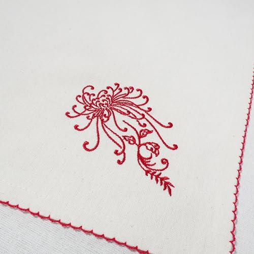 Rustique Linens 100% Cotton Embroidered Cloth Napkins – Set of 6 Large 46 x 46 cm | Soft, Absorbent Dinner Napkins for Dining Table & Kitchen | Milk Blossom - Image 4