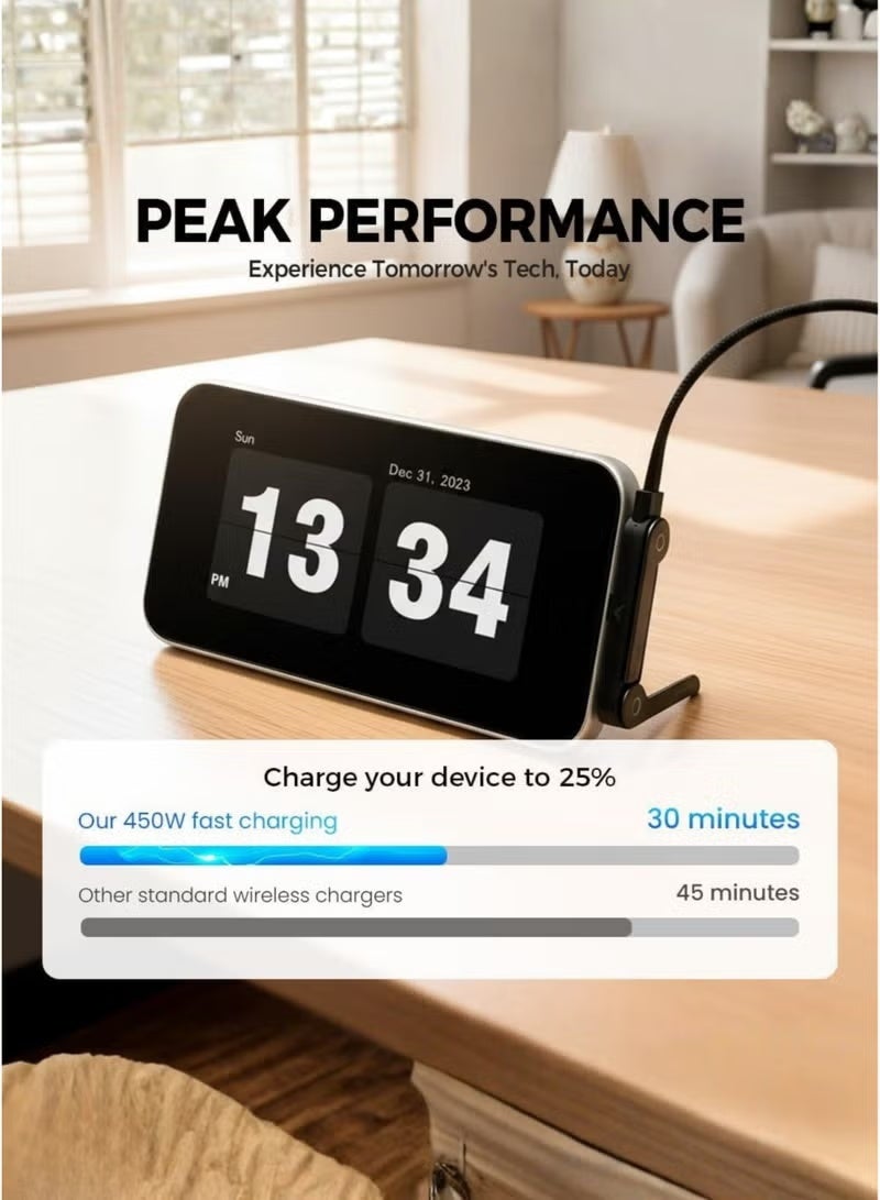 Earldom 2-in-1 Foldable Phone Stand USB-C to USB-C Cable 240W Fast Charging, 1.5M Braided Type-C Cable with Invisible Stand, PD Fast Charger Cord for Smartphones, Tablets, Laptops & USB-C Devices - Image 4