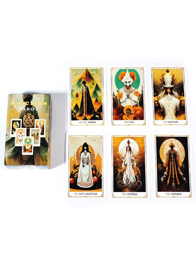 NIBEMINENT Magical Moon Tarot Cards - 78 Tarot Cards - Traditional Spirit with Modern Lines Design - Image 2