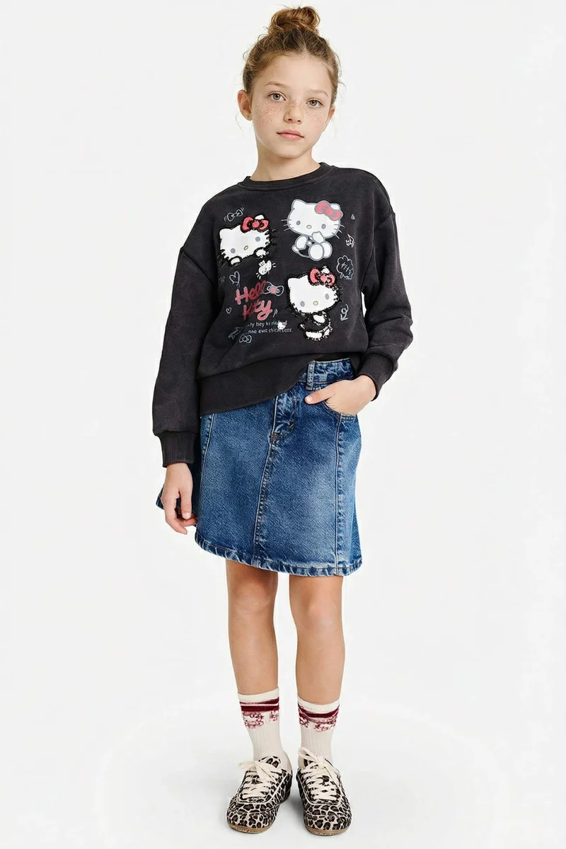 DeFacto Hello Kitty Licensed Animal Crew Neck Sweatshirt