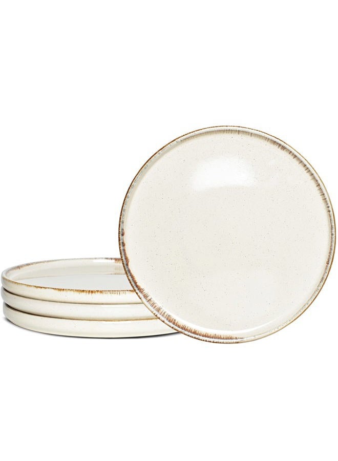 Bosmarlin Stoneware Dinner Plates, Set of 4 for Salad, Pasta, Dessert, Microwave and Dishwasher Safe (Beige, 10.5 in) - Image 1