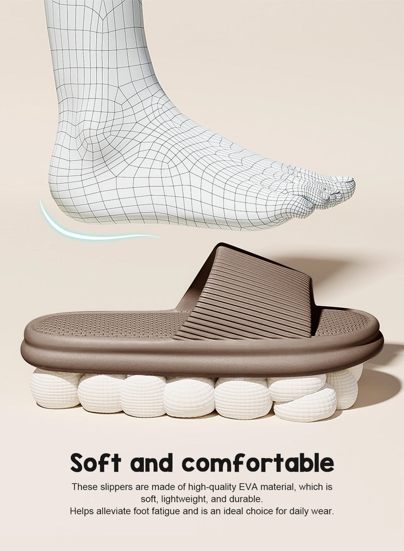 هومار كيت نعال وسادة للحمام، نعال استحمام منزلية ناعمة وخفيفة الوزن مضادة للانزلاق، نعال استحمام منزلية سريعة الجفاف من مادة إي في إيه للرجال والنساء، نعال منزلية للاستخدام الداخلي والخارجي - Image 2