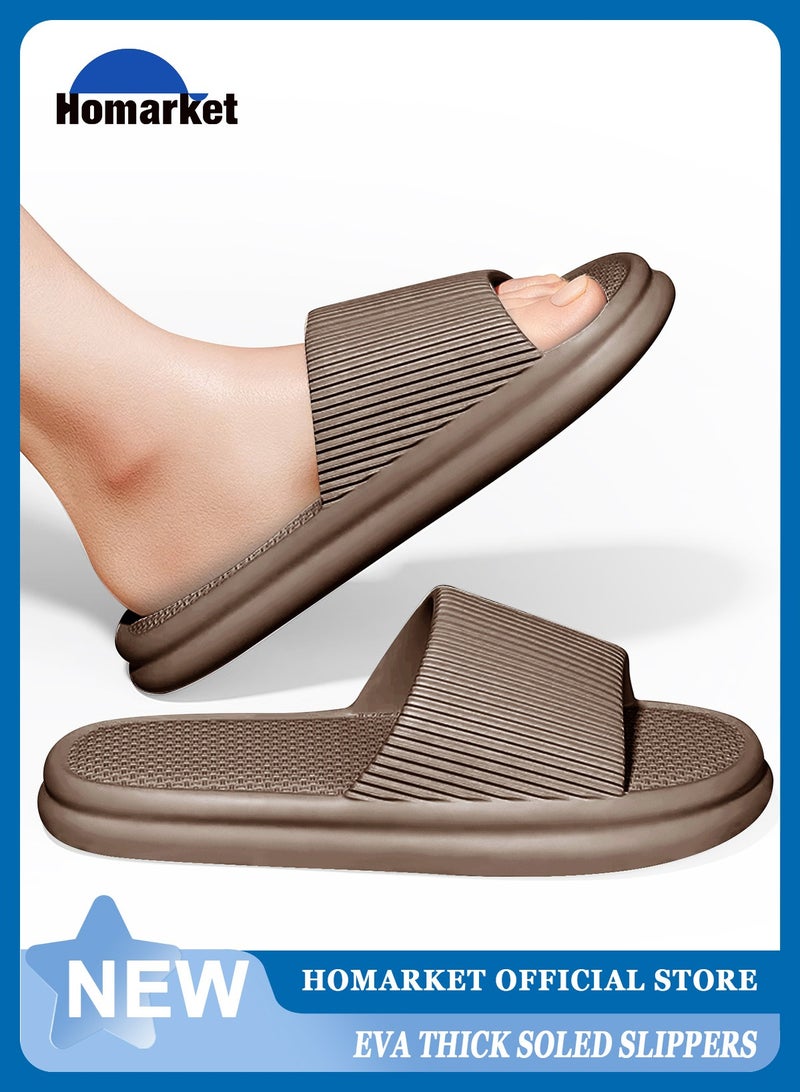 هومار كيت نعال وسادة للحمام، نعال استحمام منزلية ناعمة وخفيفة الوزن مضادة للانزلاق، نعال استحمام منزلية سريعة الجفاف من مادة إي في إيه للرجال والنساء، نعال منزلية للاستخدام الداخلي والخارجي - Image 1