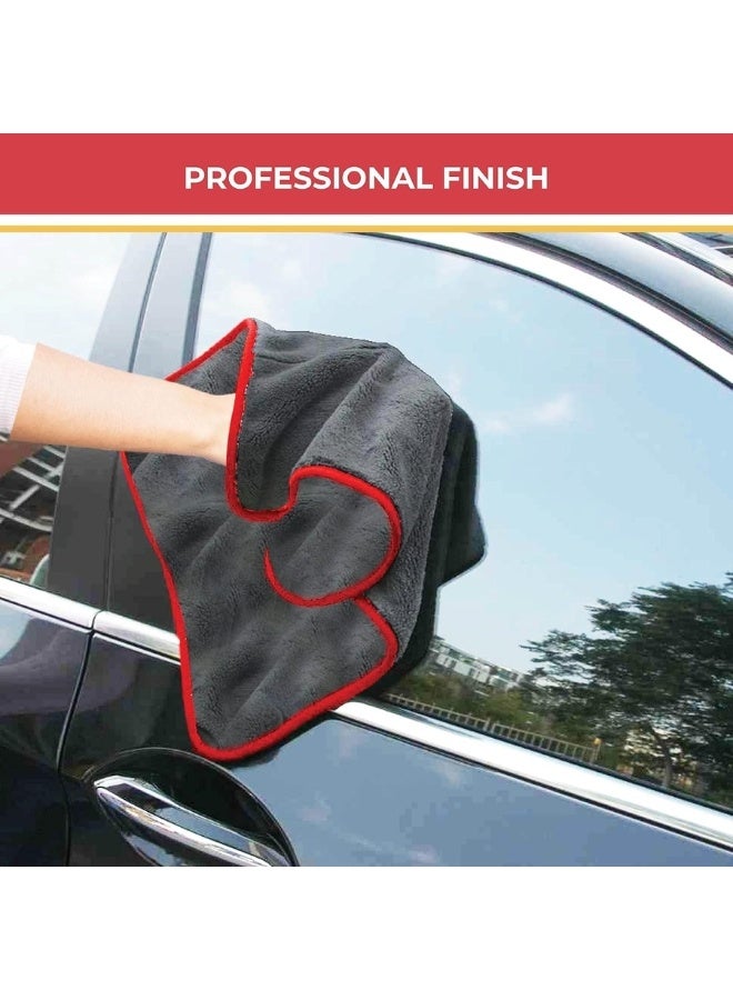 3 Pack Ultra Thick Super Absorbent Multipurpose Microfiber Towels Lint Free Scratch Free for Car Home Office - Grey - (40*40cm) - Image 3