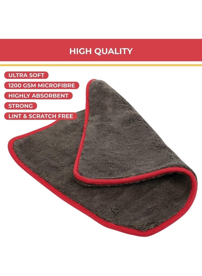 3 Pack Ultra Thick Super Absorbent Multipurpose Microfiber Towels Lint Free Scratch Free for Car Home Office - Grey - (40*40cm) - Image 4