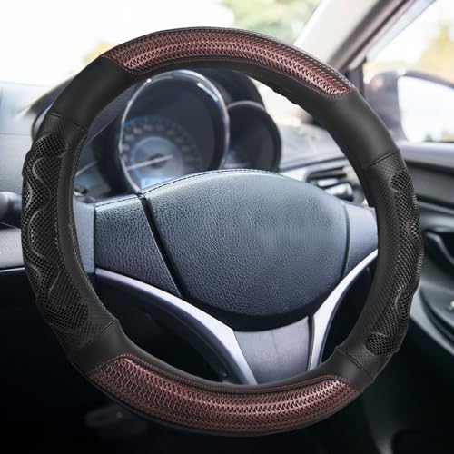 DaisyInner 18 Inch Truck Steering Wheel Cover Leather Wheel Semi-Truck Comfy Grip Cover Anti Slip Car Accessory, Fits Rv, Big Rig and Classic Car (Black, Classic Style) - Image 1