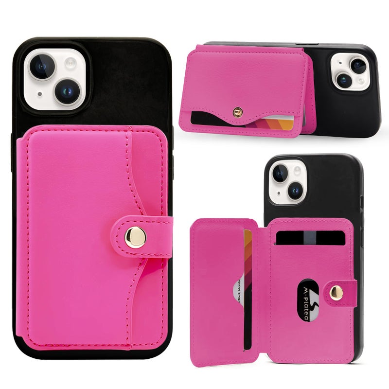 M-Plateau Card Holder With 3M Adhesive, Credit Card Holder Stick On & Phone Wallet (Rose Red) - Image 1
