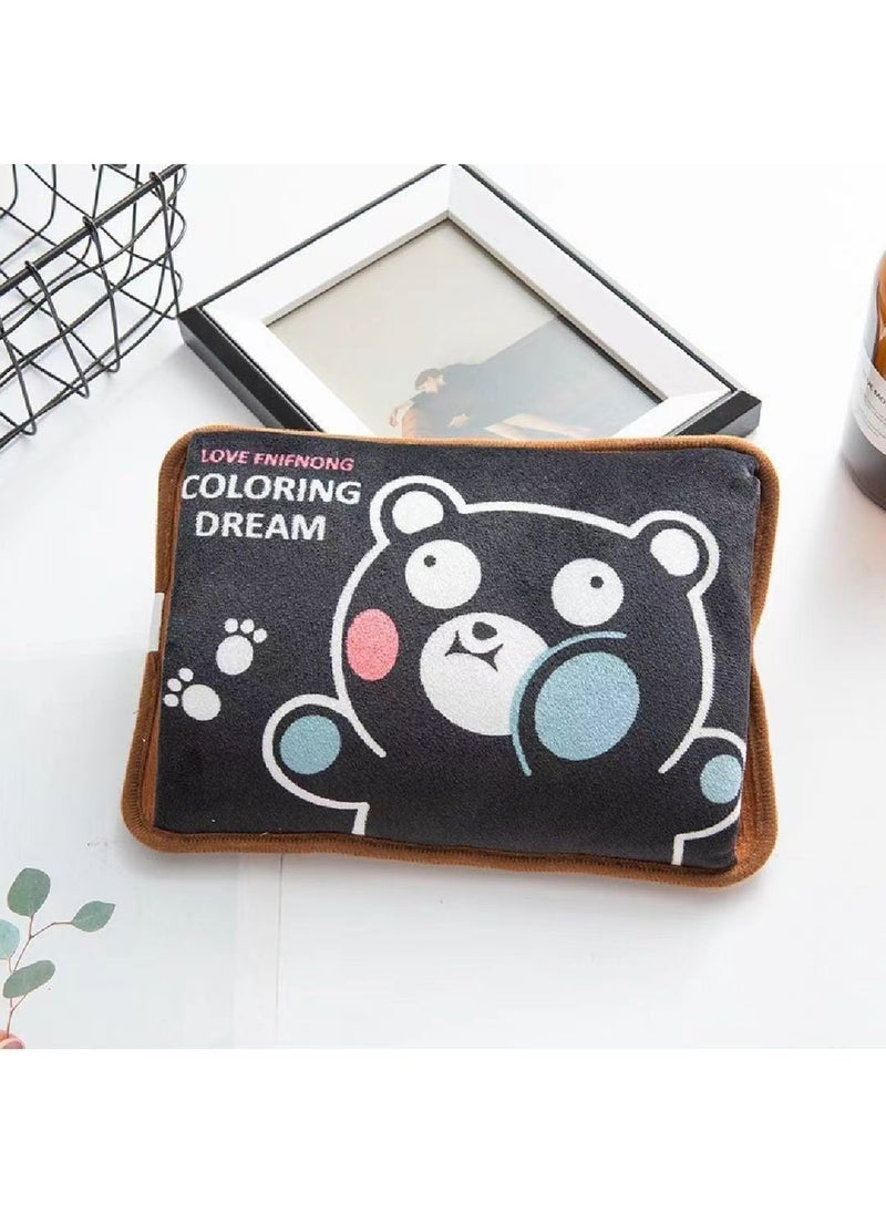 Generic New empty thorn bear double hand charging hot water bag explosion-proof plush hand warmer baby belly warmer Little black bear 