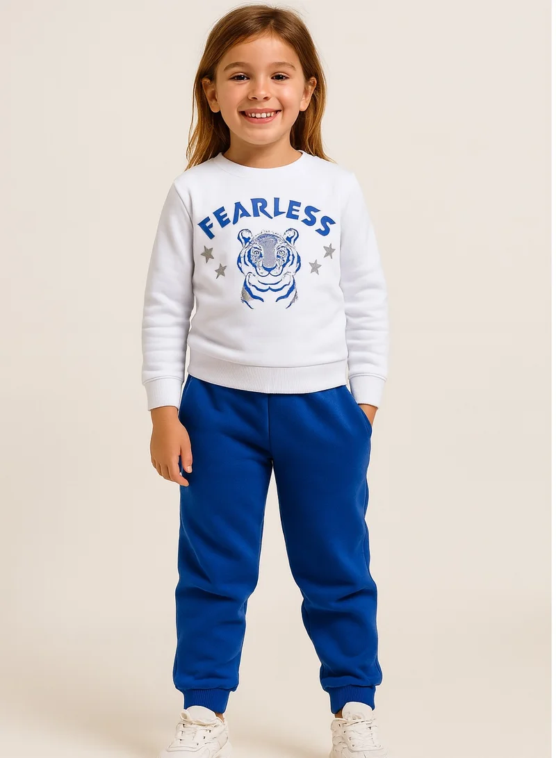 victor and jane Girls Fearless Tiger Fleece Sweatshirt