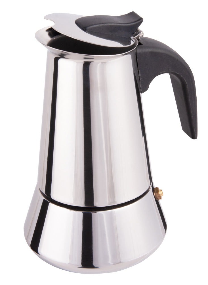 Biggcoffee صانعة الإسبريسو على الموقد، وعاء موكا، صانعة القهوة الإيطالية، جهاز تحضير القهوة، أواني موكا من الفولاذ المقاوم للصدأ، صانعة قهوة 6 أكواب 10 أونصات / 300 مل - Image 4