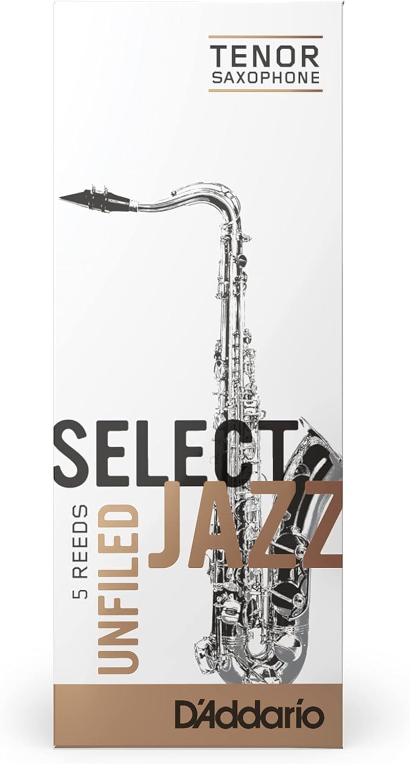 RICO D’Addario Woodwinds Select Jazz Tenor Sax Reeds, Unfiled, Strength 2 Hard, 5-pack - Image 2