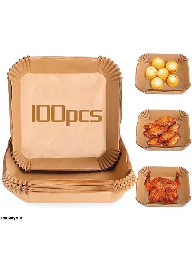 بروماس بطانات ورقية للمقلاة الهوائية - 100 قطعة من الورق القابل للاستخدام مرة واحدة والصالح للأكل - Image 1