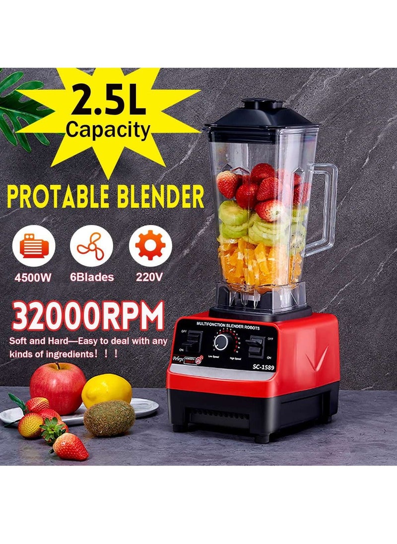 SILVER CREST - 2.5L 4500W BPA Free Professional Heavy Duty Commercial Timer Blender Mixer Juicer Food Processor Smoothies Ice Crusher - Image 1