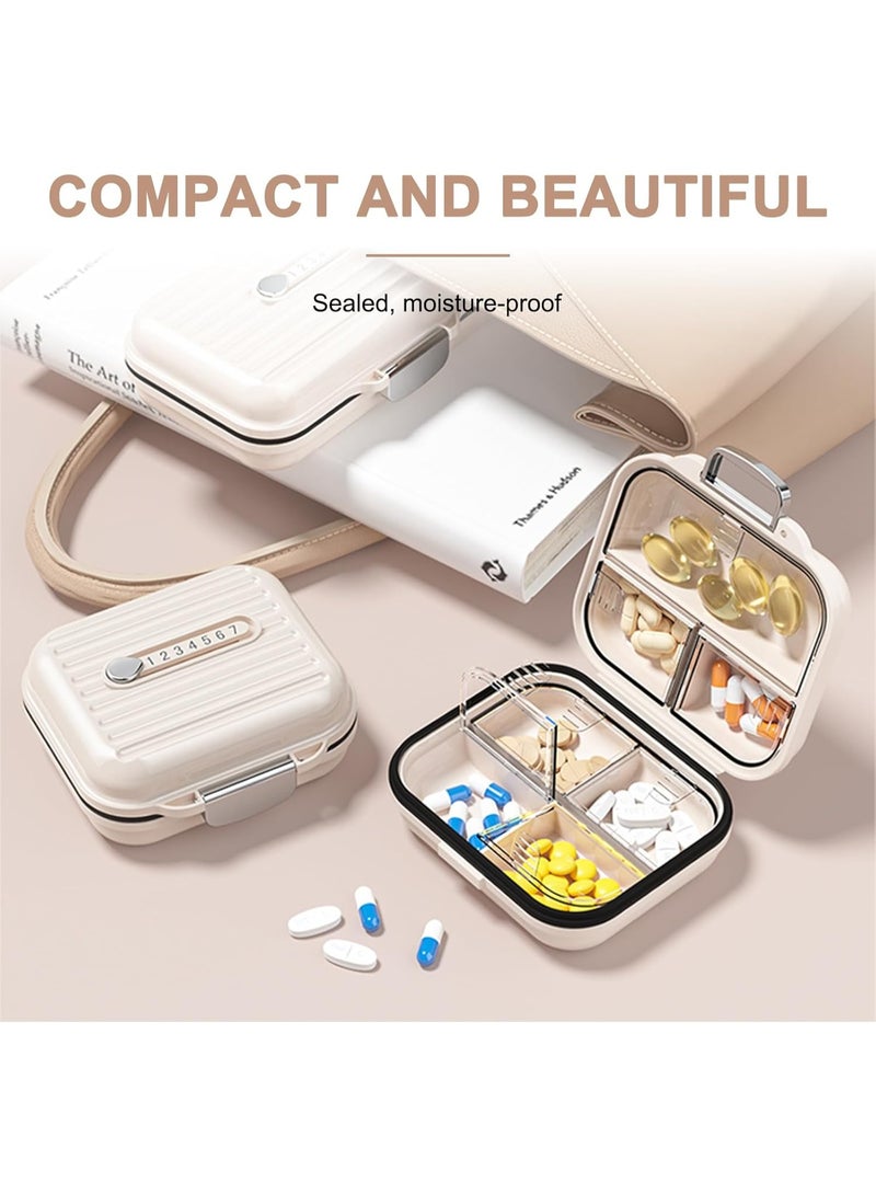 Bukela Travel Pill Organizer Box, 7 Compartments Portable Mini Pill Case, Daily Medication Organizer Storage Pill Container for Pocket Pharmacy(Pearly White, S) - Image 3